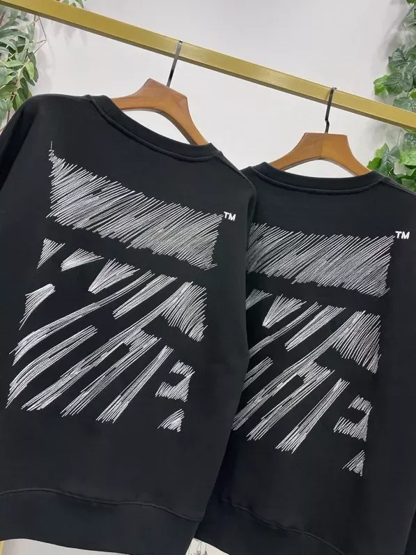 오프화이트 자수 절개 라인 남녀공용 맨투맨 티셔츠 상세 이미지 6