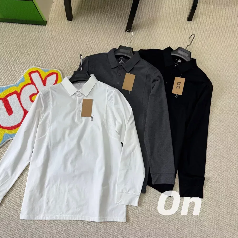 온러닝 자수 로고 긴소매 남녀공용 긴소매 티셔츠