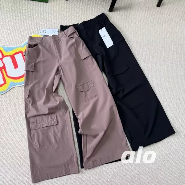 알로요가 포켓 장식 뒷밴딩 여성용 캐쥬얼 팬츠