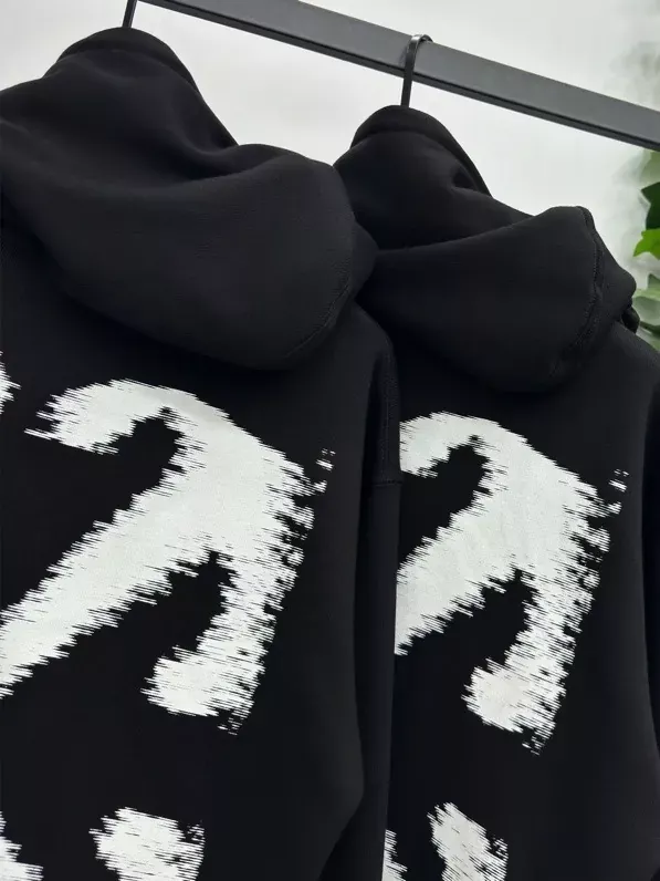 오프화이트 화살표 프린트 오버핏 남녀공용 후드 티셔츠 상세 이미지 6