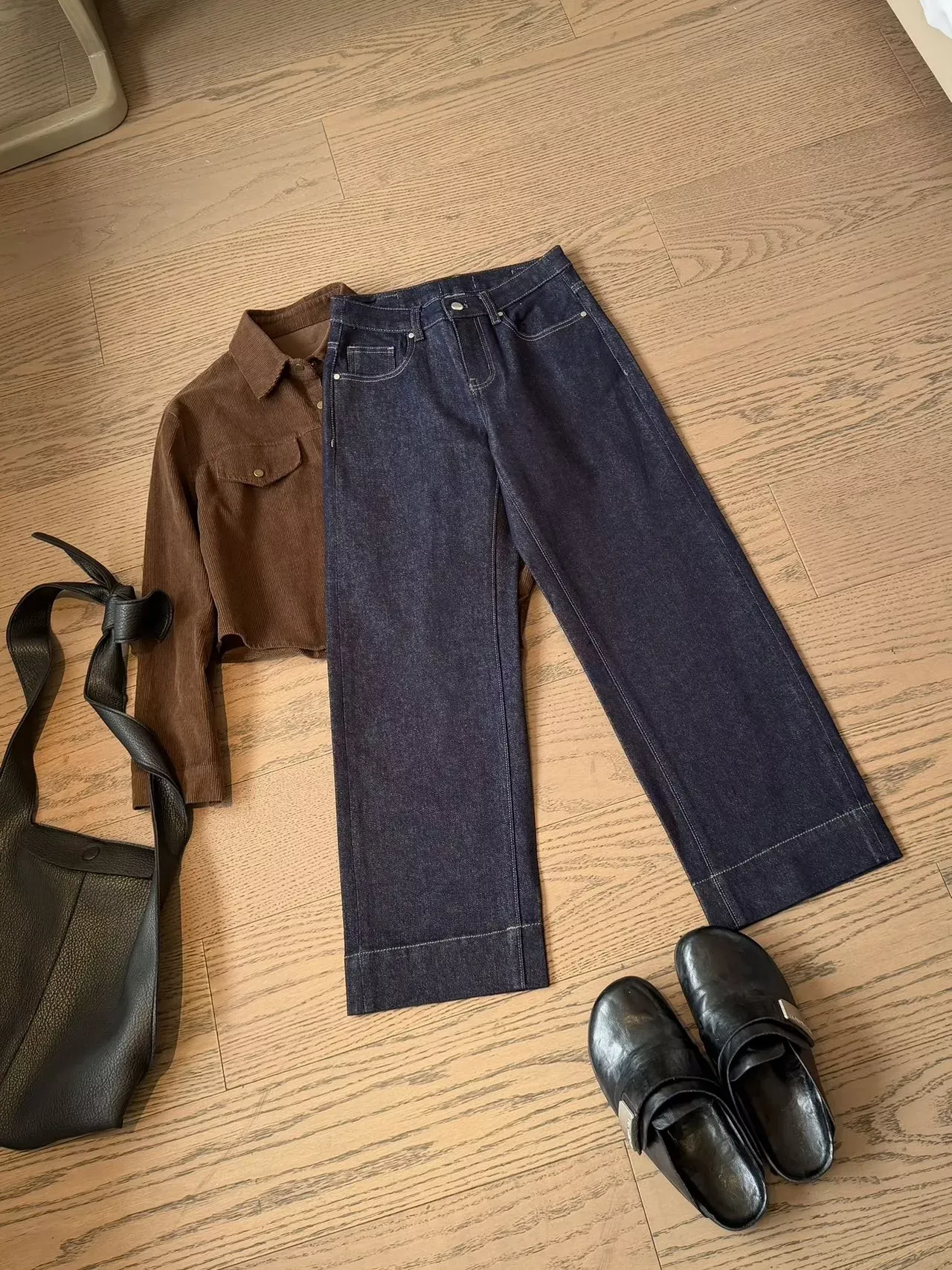파브리크 파리 버클 하이웨이스트 여성용 데님 팬츠 상세 이미지 7