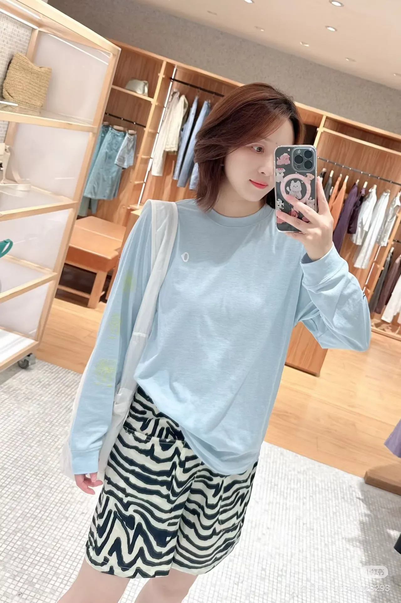 안코라우 강아지 프린트 속건 여성용 긴소매 티셔츠 상세 이미지 33