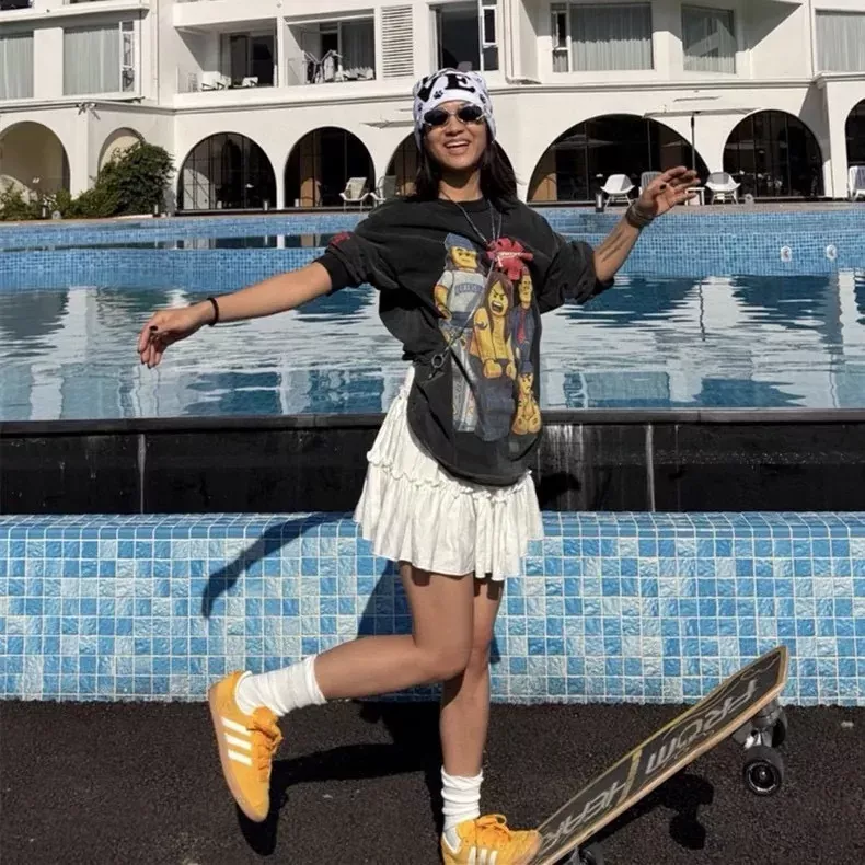 세인트마이클 워싱 프린트 남녀공용 긴소매 티셔츠 상세 이미지 22