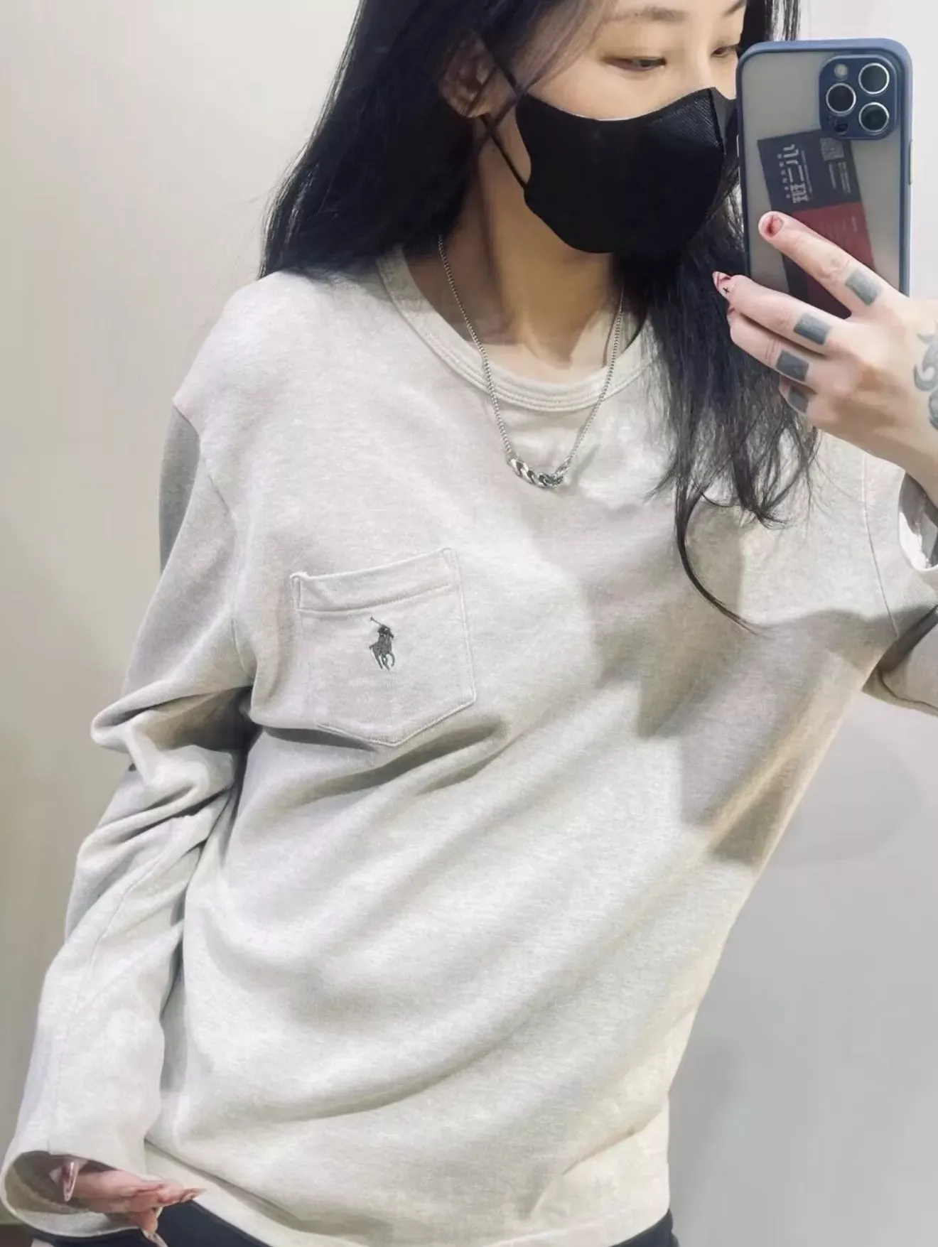 랄프로렌 포켓 자수 코튼 남녀공용 긴소매 티셔츠 상세 이미지 28