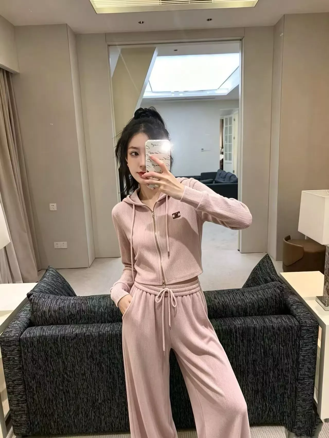 셀린느 후드 집업 와이드 여성용 상하의 세트 상세 이미지 21