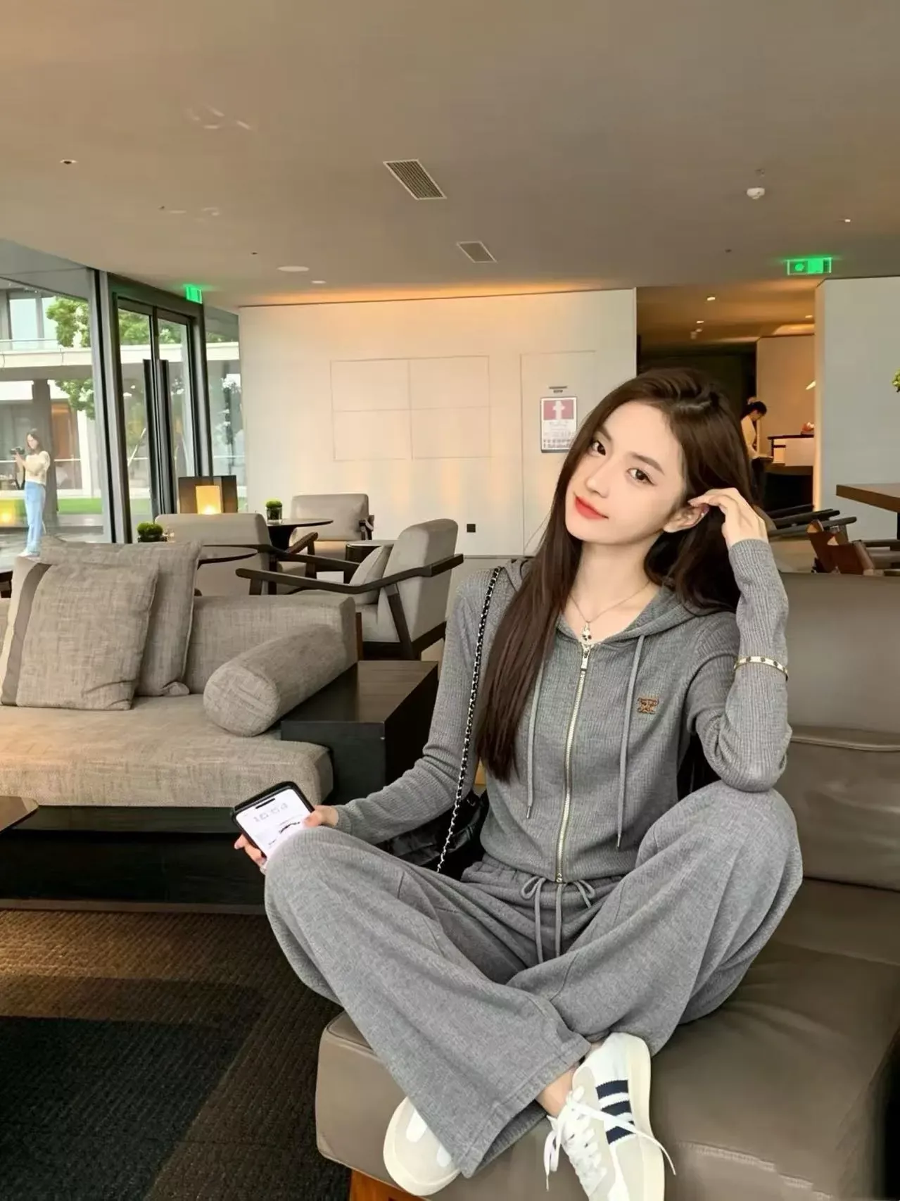 셀린느 후드 집업 와이드 여성용 상하의 세트 상세 이미지 23