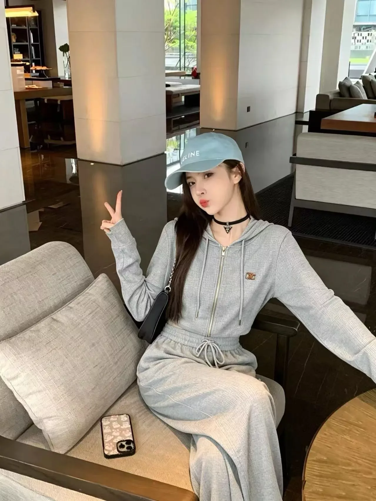 셀린느 후드 집업 와이드 여성용 상하의 세트 상세 이미지 24