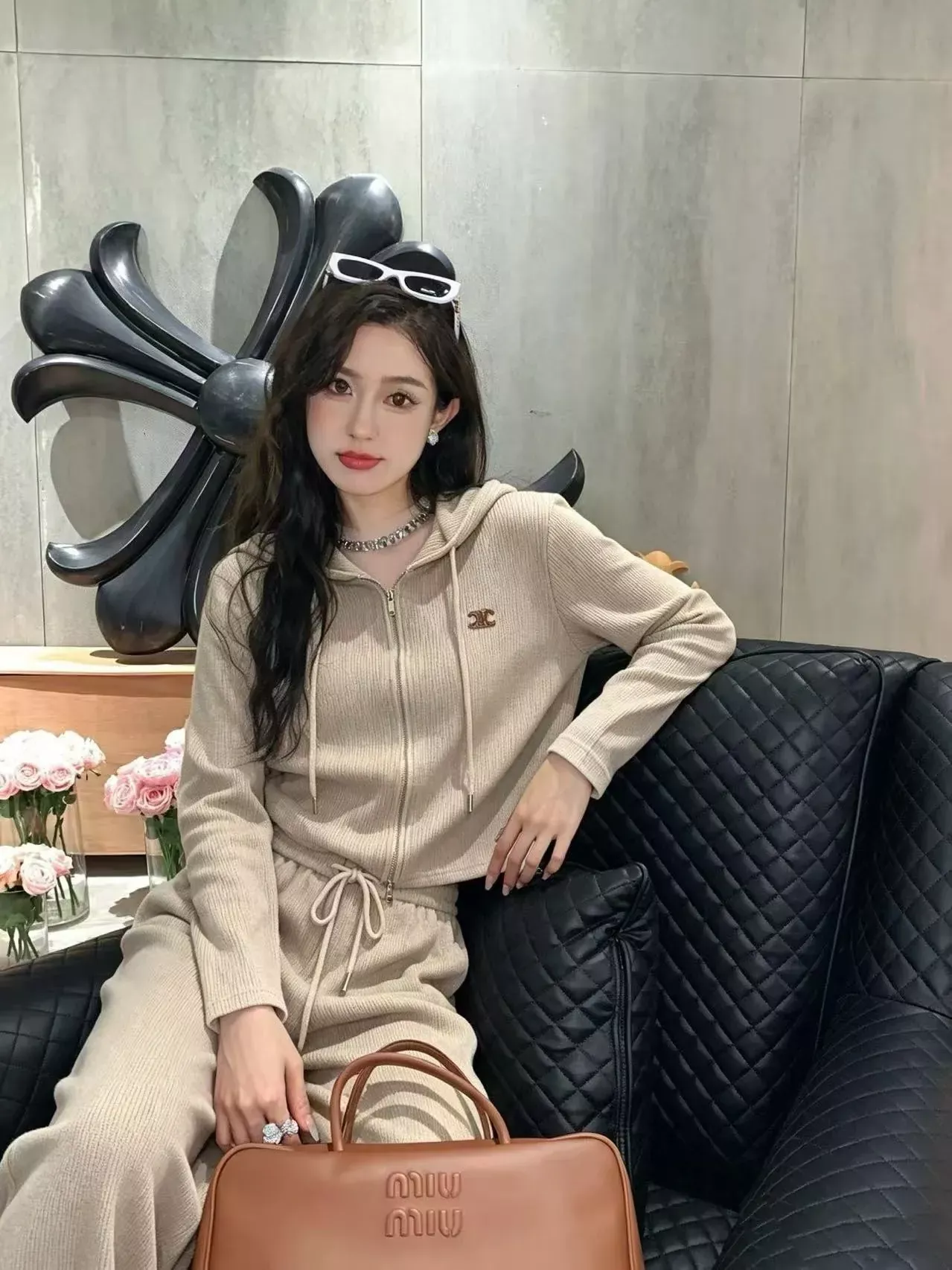 셀린느 후드 집업 와이드 여성용 상하의 세트 상세 이미지 34