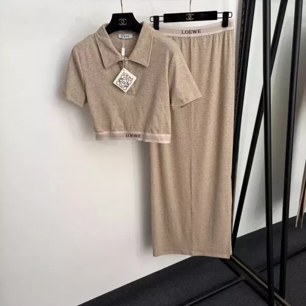 로에베 폴로 칼라 니트 여성용 투피스