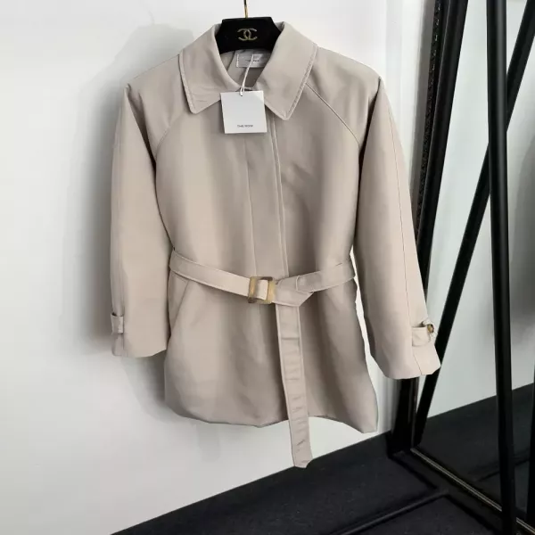 더로우 벨트 허리선 중장기장 여성용 하프 코트