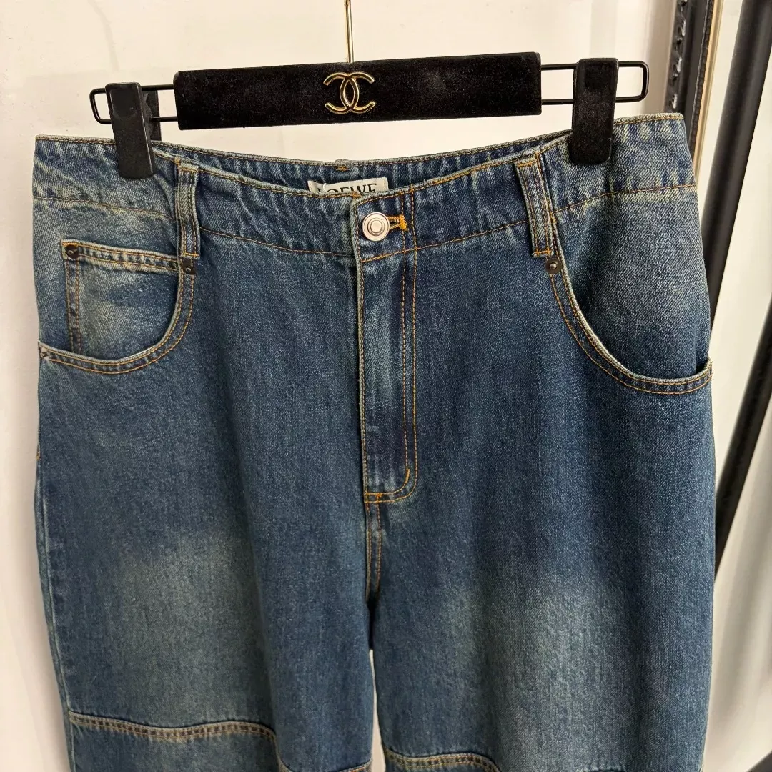 로에베 워싱 컷아웃 배기핏 여성용 데님 팬츠 상세 이미지 2