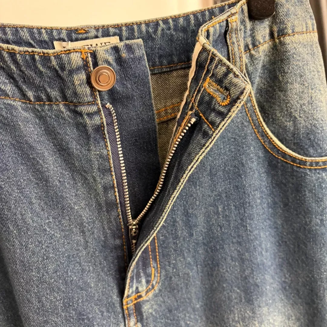 로에베 워싱 컷아웃 배기핏 여성용 데님 팬츠 상세 이미지 4