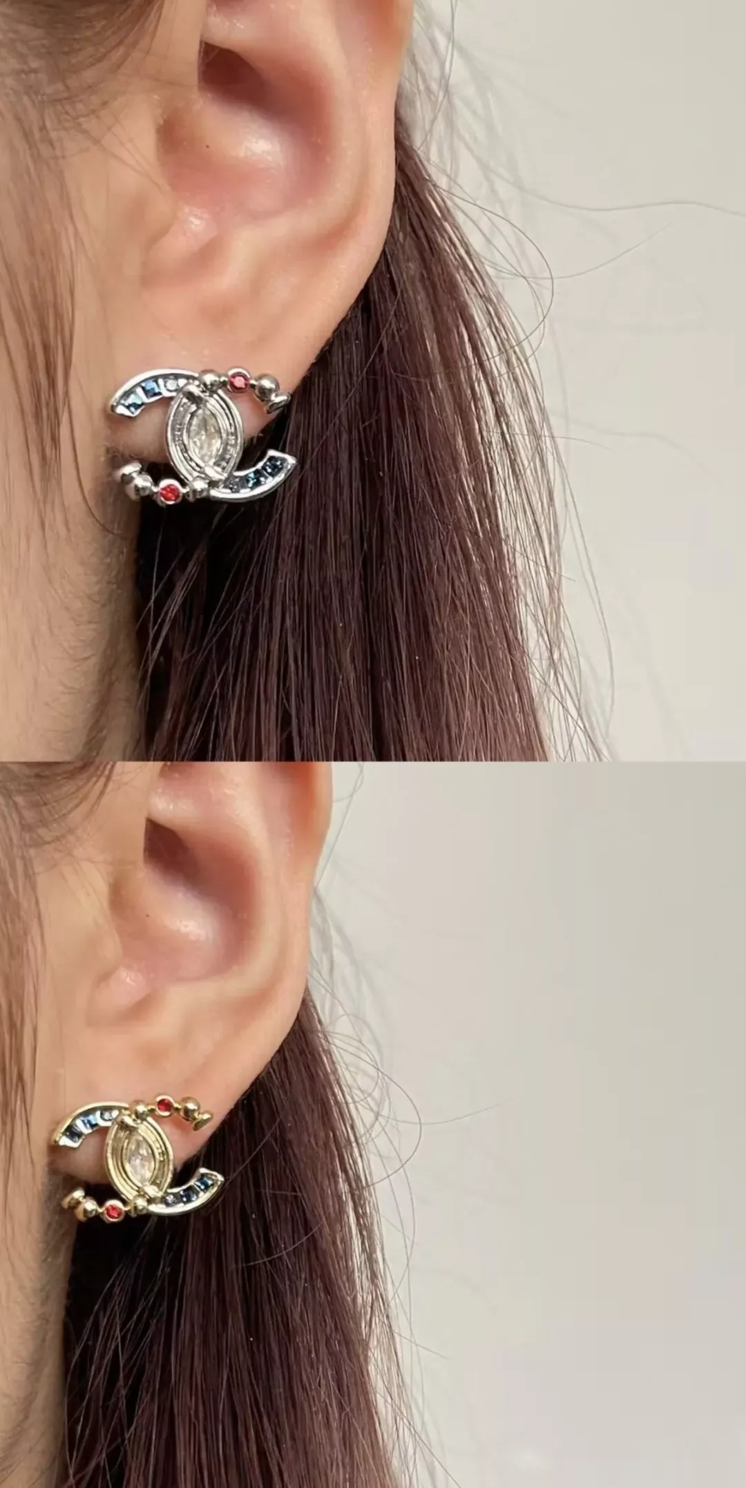샤넬 이집트풍 더블 C 컬러 스톤 귀걸이 상세 이미지 12