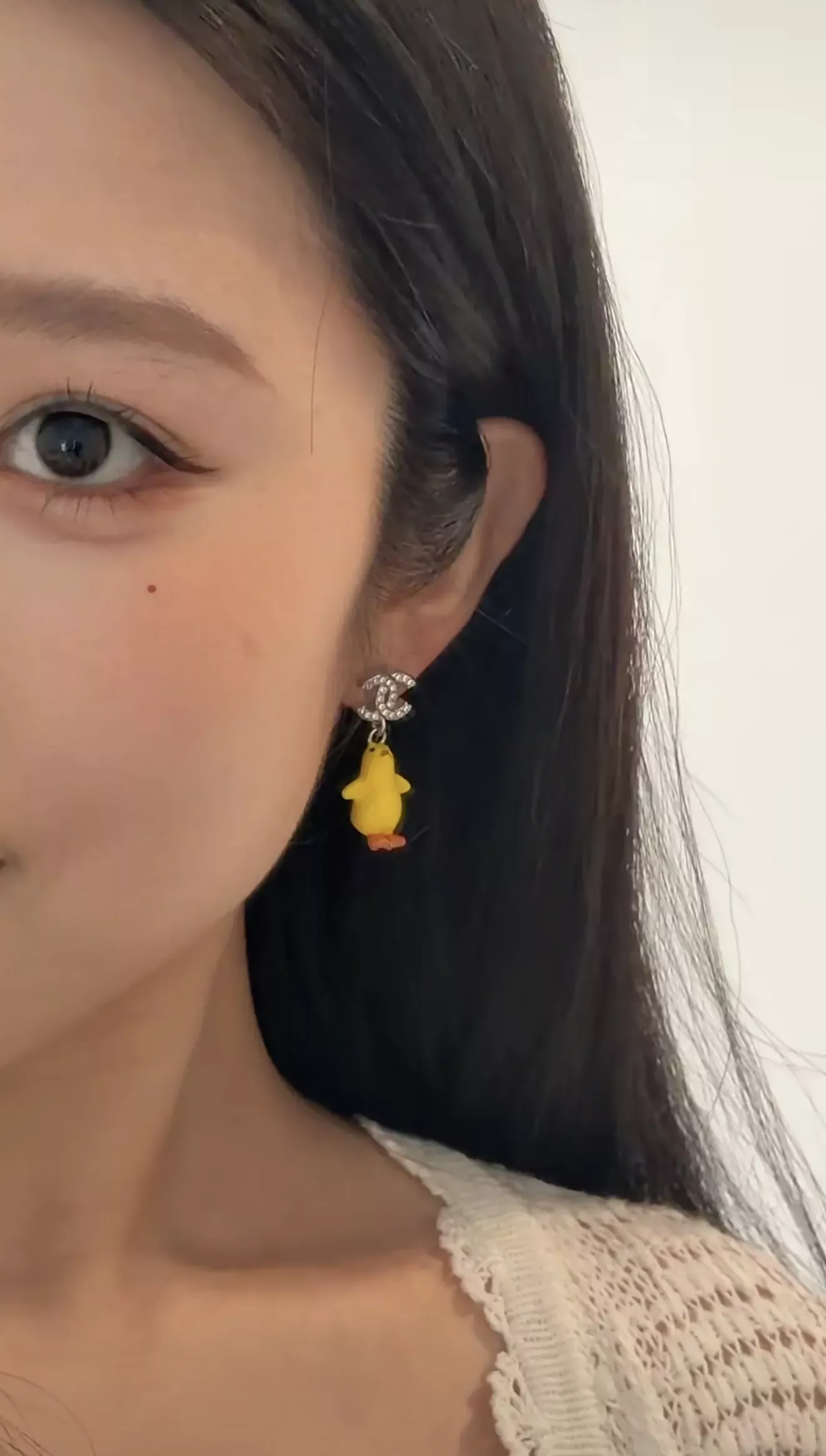 샤넬 풀 큐빅 더블씨 옐로 치킨 귀걸이 상세 이미지 27