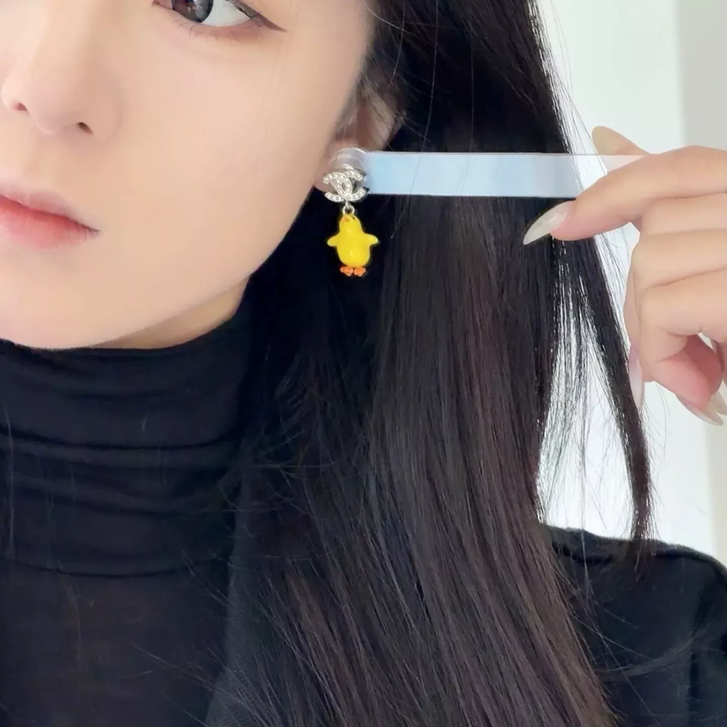 샤넬 풀 큐빅 더블씨 옐로 치킨 귀걸이 상세 이미지 29