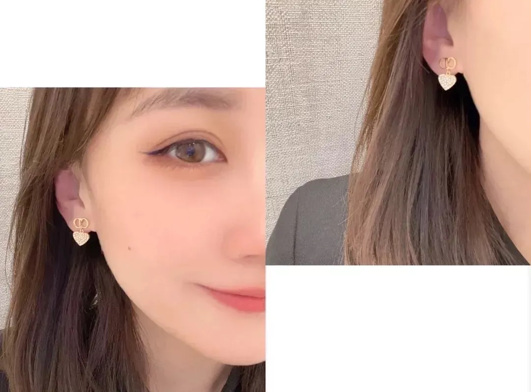 디올 하트 크리스털 이어 클립 귀걸이 상세 이미지 9