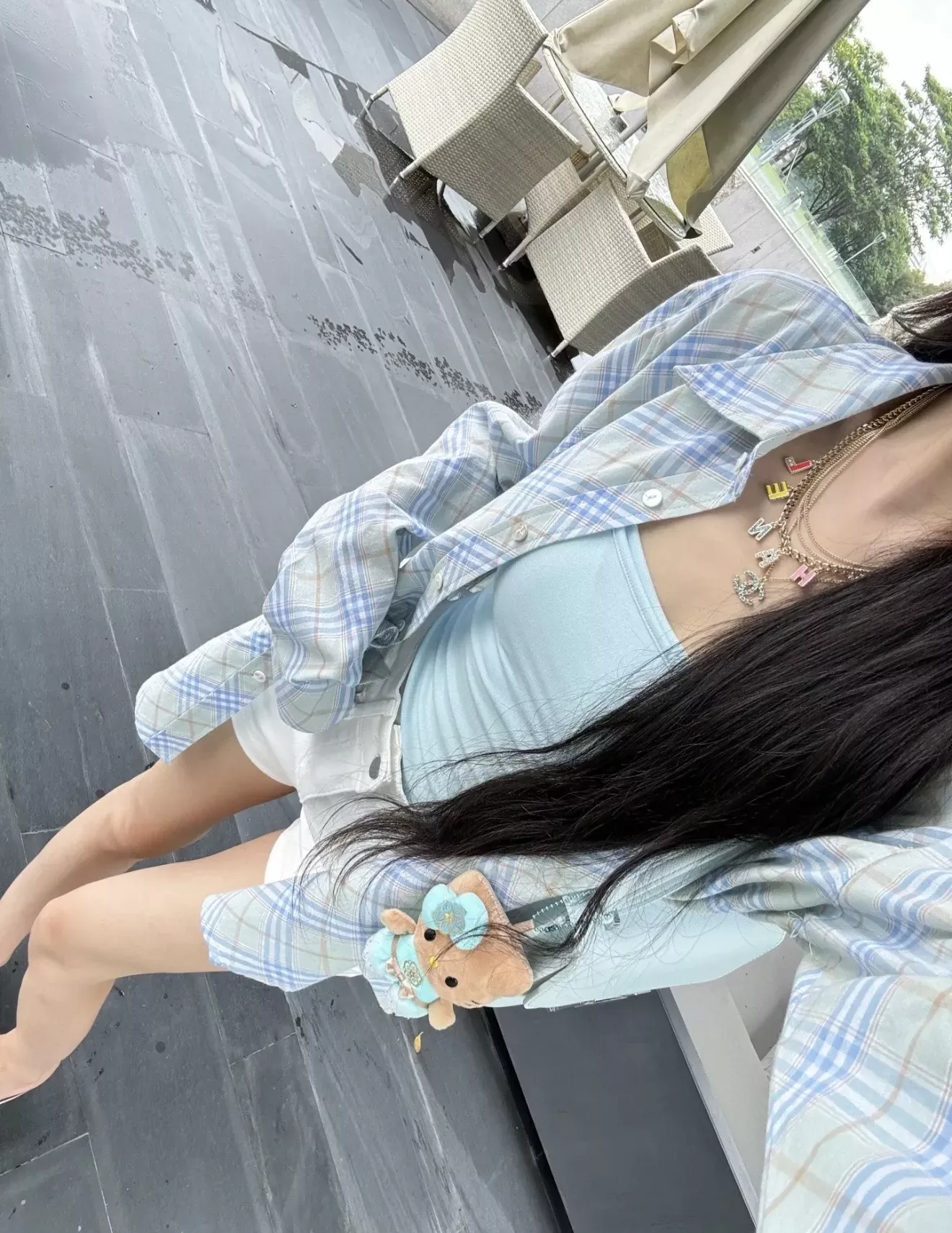 샤넬 컬러 에나멜 레터 멀티체인 목걸이 상세 이미지 12