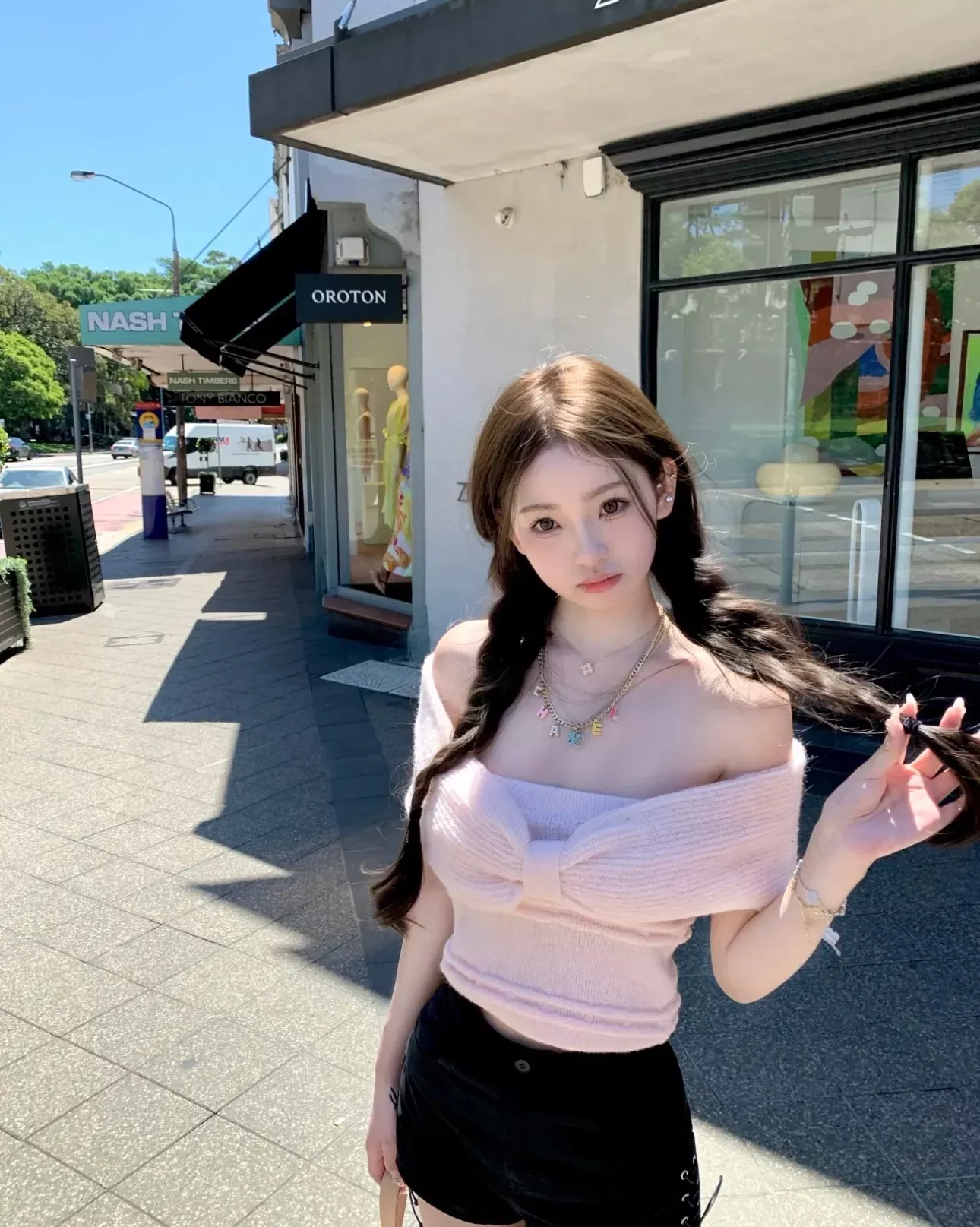 샤넬 컬러 에나멜 레터 멀티체인 목걸이 상세 이미지 23