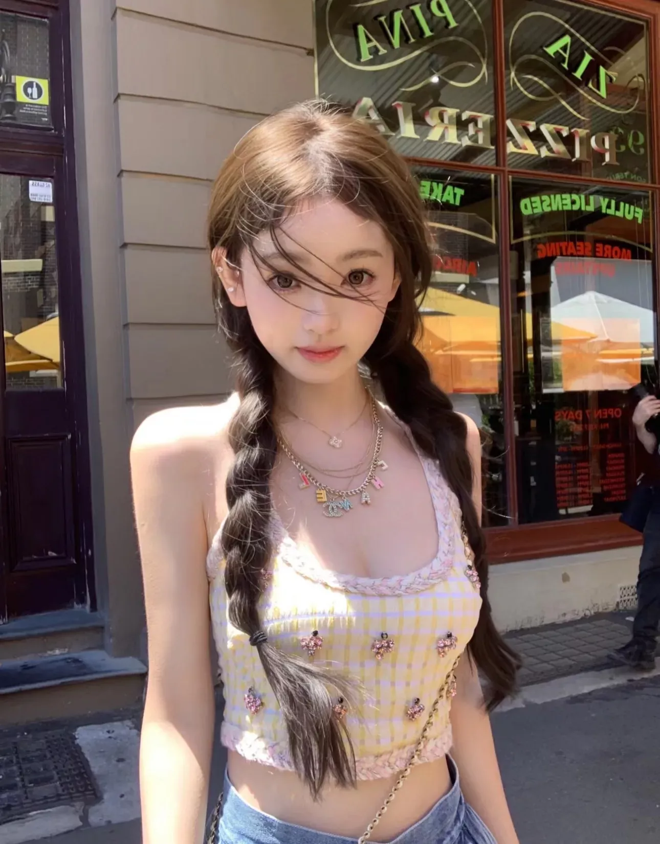 샤넬 컬러 에나멜 레터 멀티체인 목걸이 상세 이미지 32