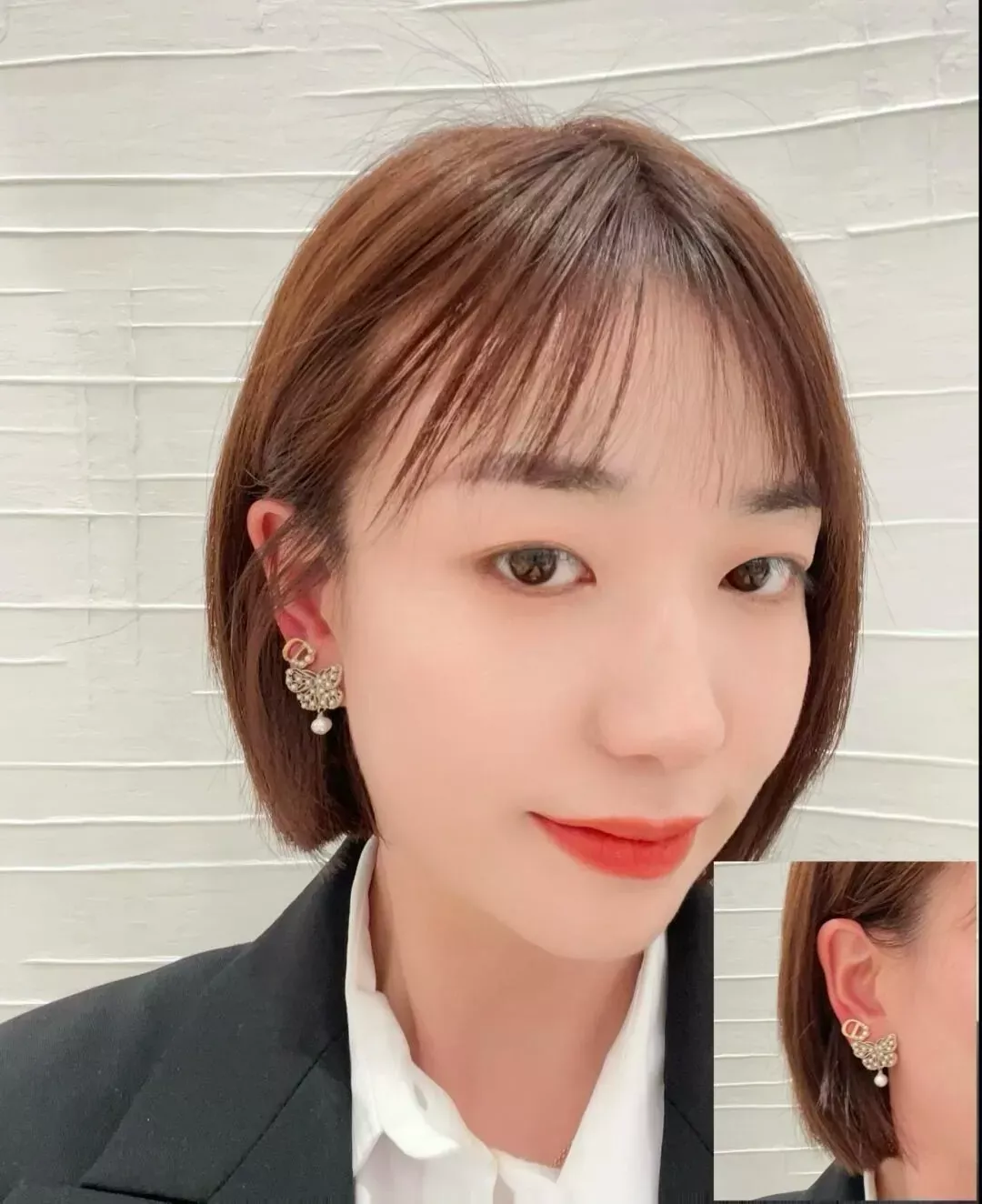 디올 나비 진주 드롭 귀걸이 상세 이미지 16