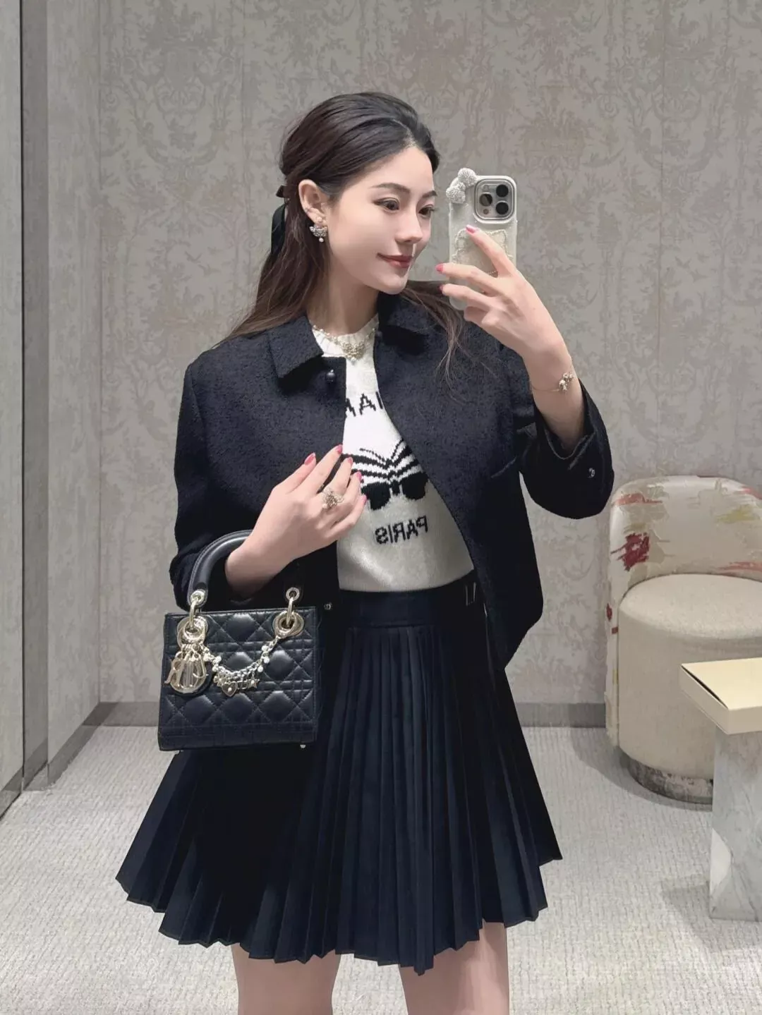 디올 진주 나비 펜던트 목걸이 상세 이미지 24