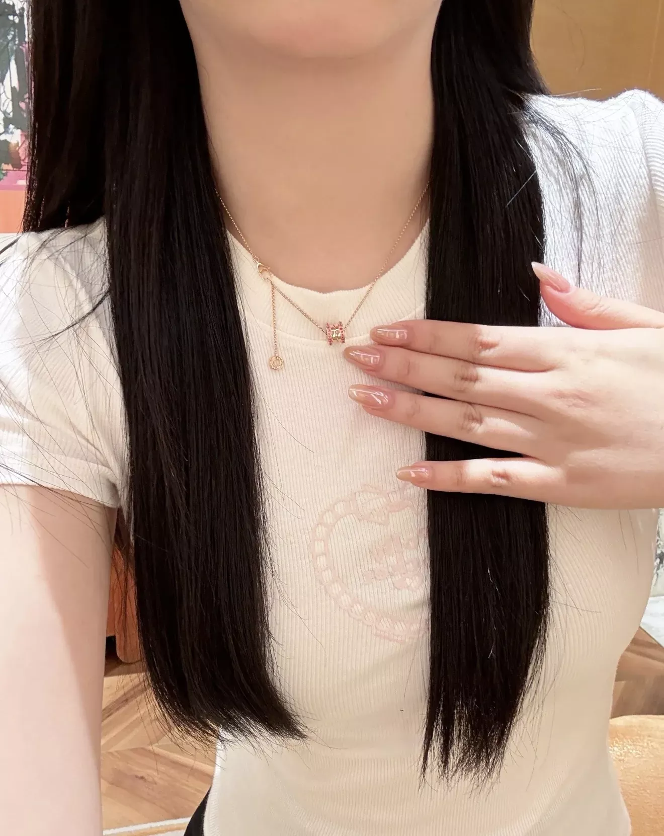 불가리 핑크 스톤 스프링 장식 목걸이 상세 이미지 22