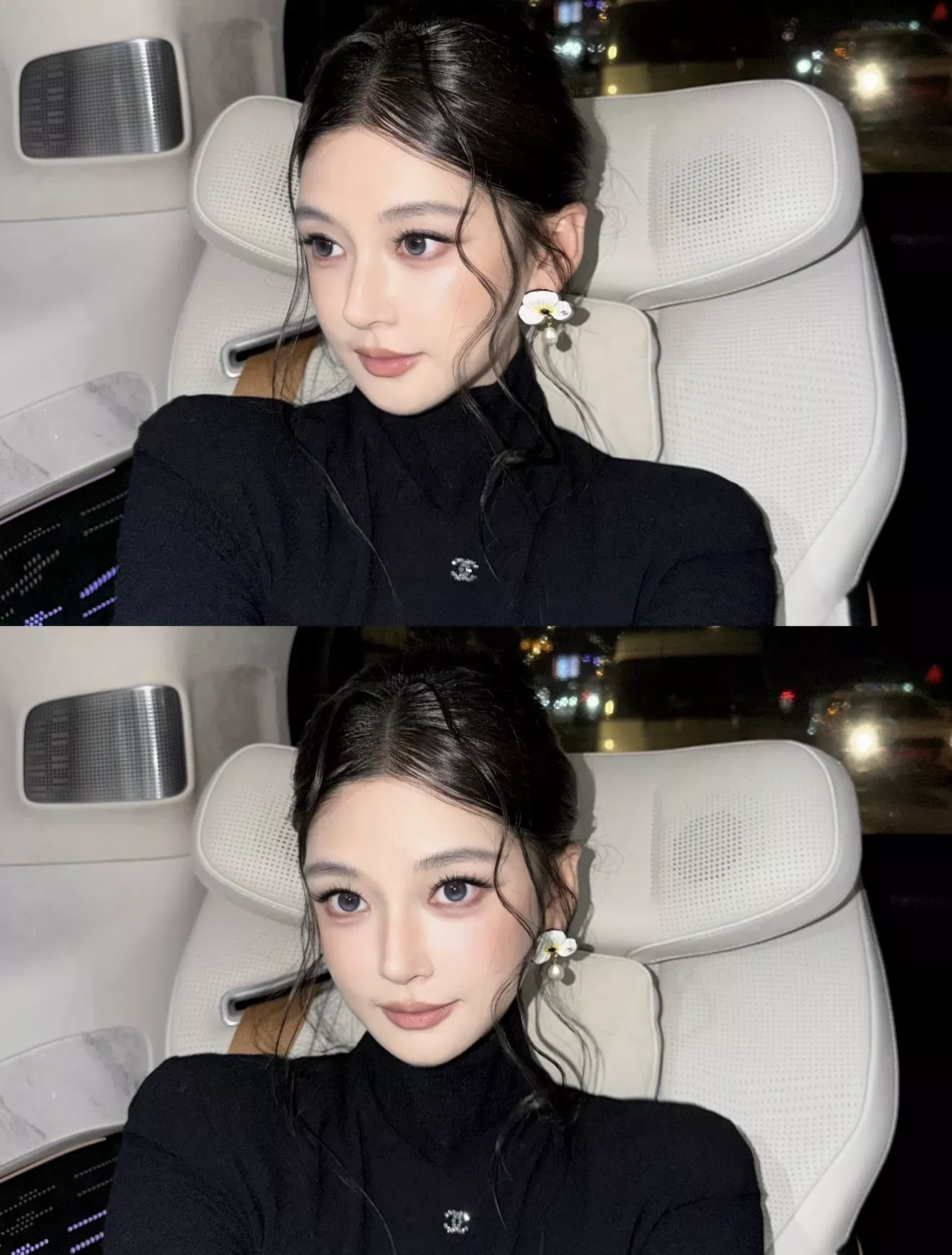 샤넬 삼색 제비꽃 진주 장식 귀걸이 상세 이미지 11