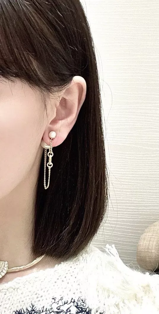 디올 진주 시디 체인 드롭 귀걸이 상세 이미지 13