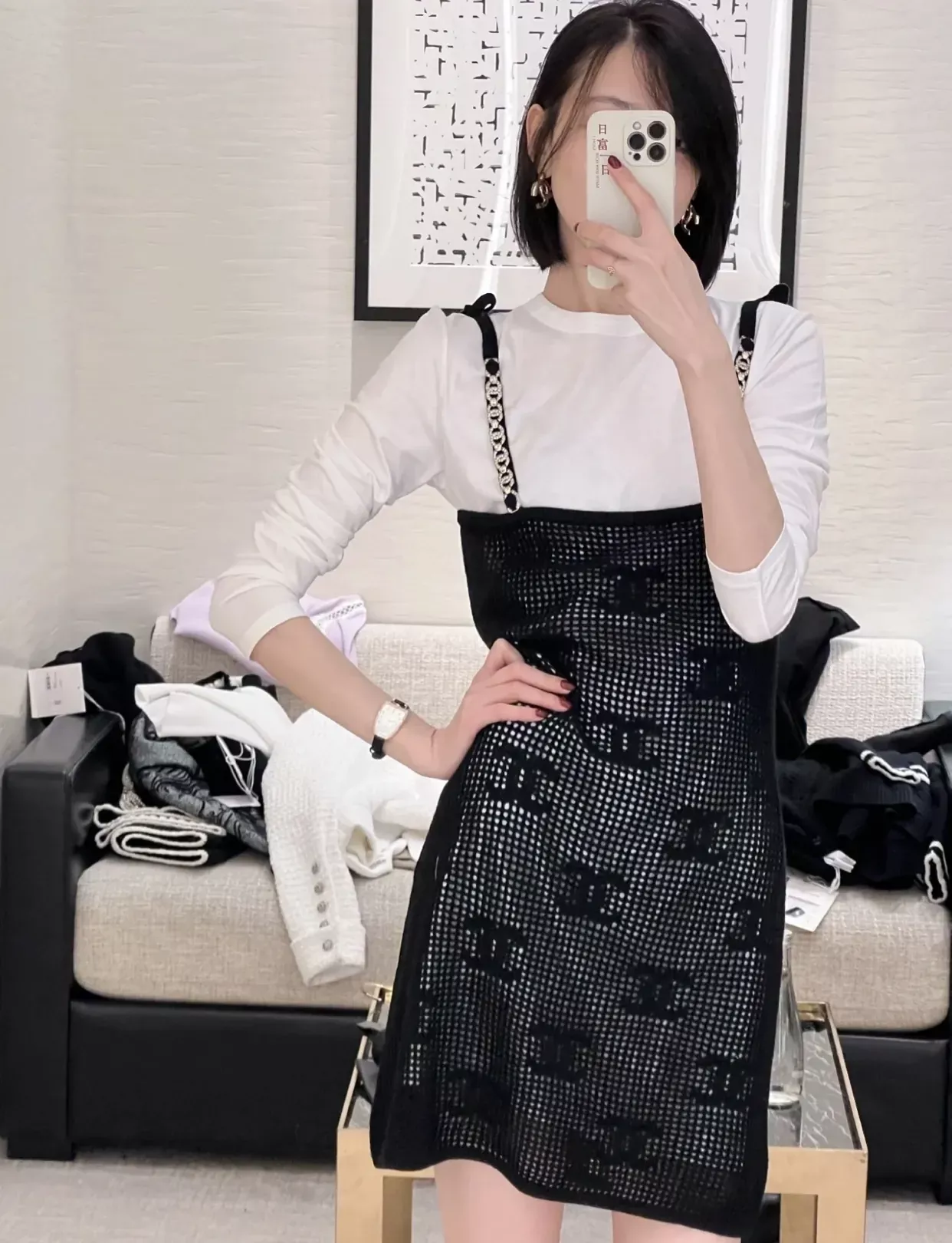 샤넬 심플 더블 C 로고 귀걸이 상세 이미지 28
