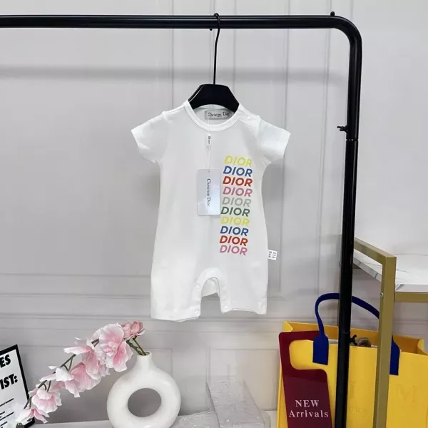 디올 무지개 레터링 코튼 유아용 점프수트