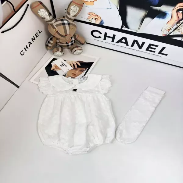 샤넬 순면 거즈 카라 유아용 점프수트