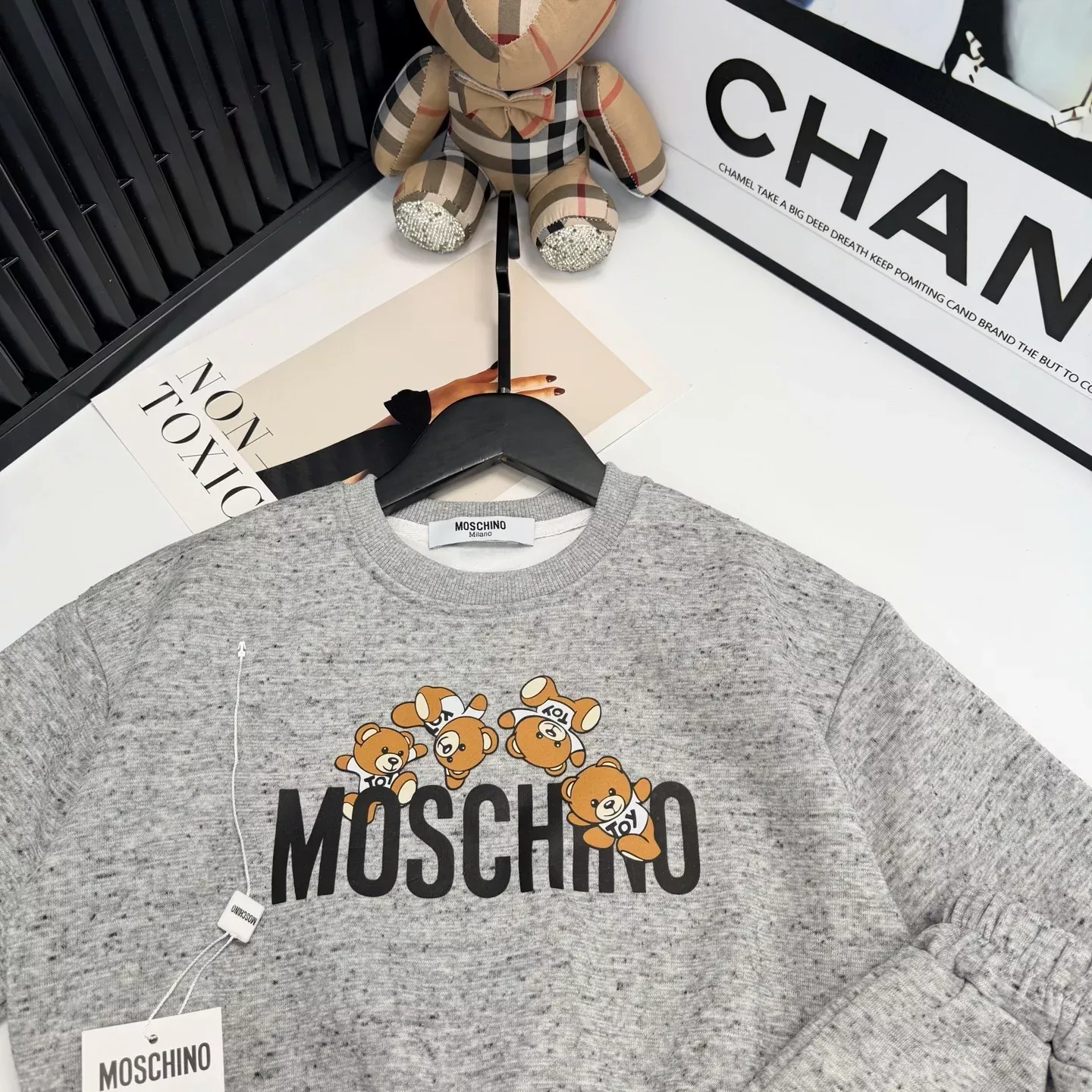 모스키노 베어 맨투맨 아동용 상하의 세트 상세 이미지 9
