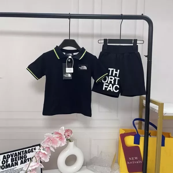 노스페이스 배색 카라 아동용 상하의 세트