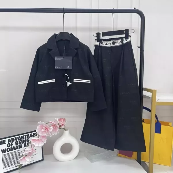 프라다 암문 패턴 와이드 아동용 정장 세트