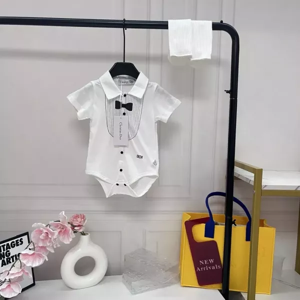 디올 신사풍 프린트 유아용 점프수트
