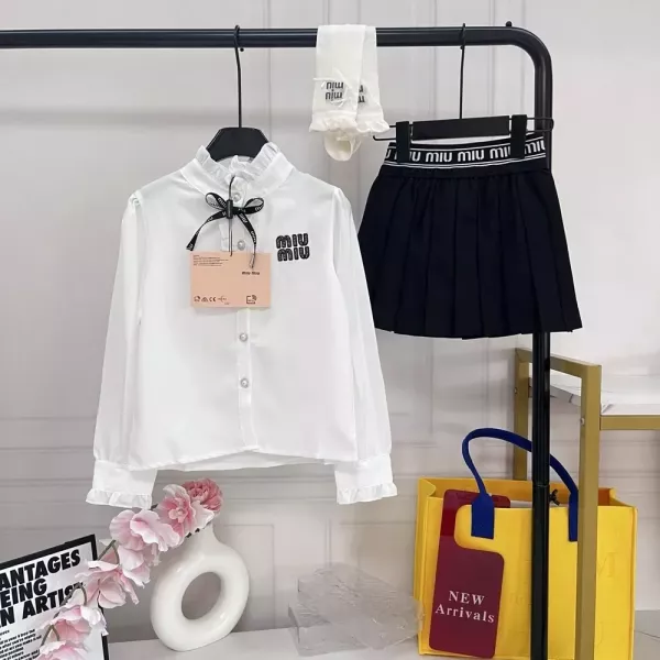 미우미우 학원풍 셔츠 스커트 아동용 투피스