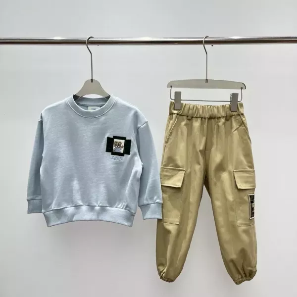 펜디 곰 자수 아동용 상하의 세트