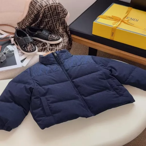 펜디 배색 코듀로이 아동용 쇼트 패딩