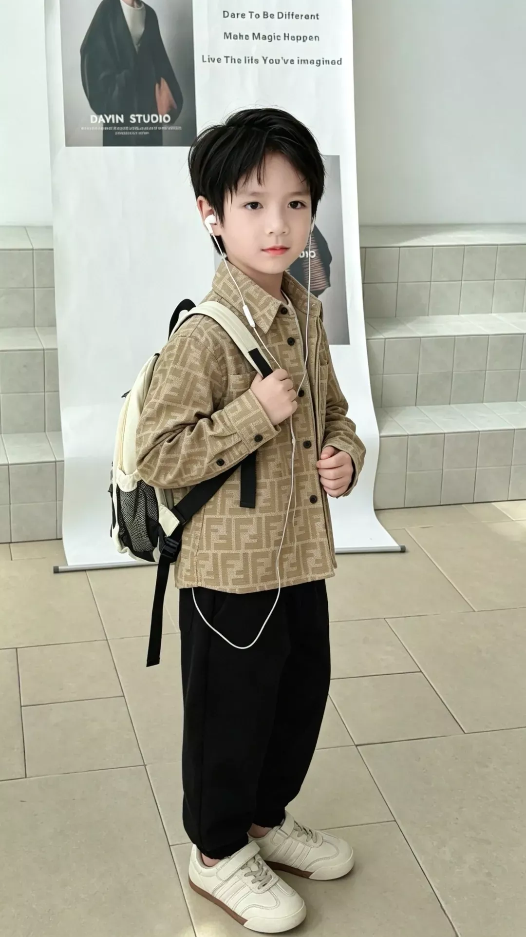 펜디 더블 F 자카드 아동용 긴소매 셔츠 상세 이미지 11