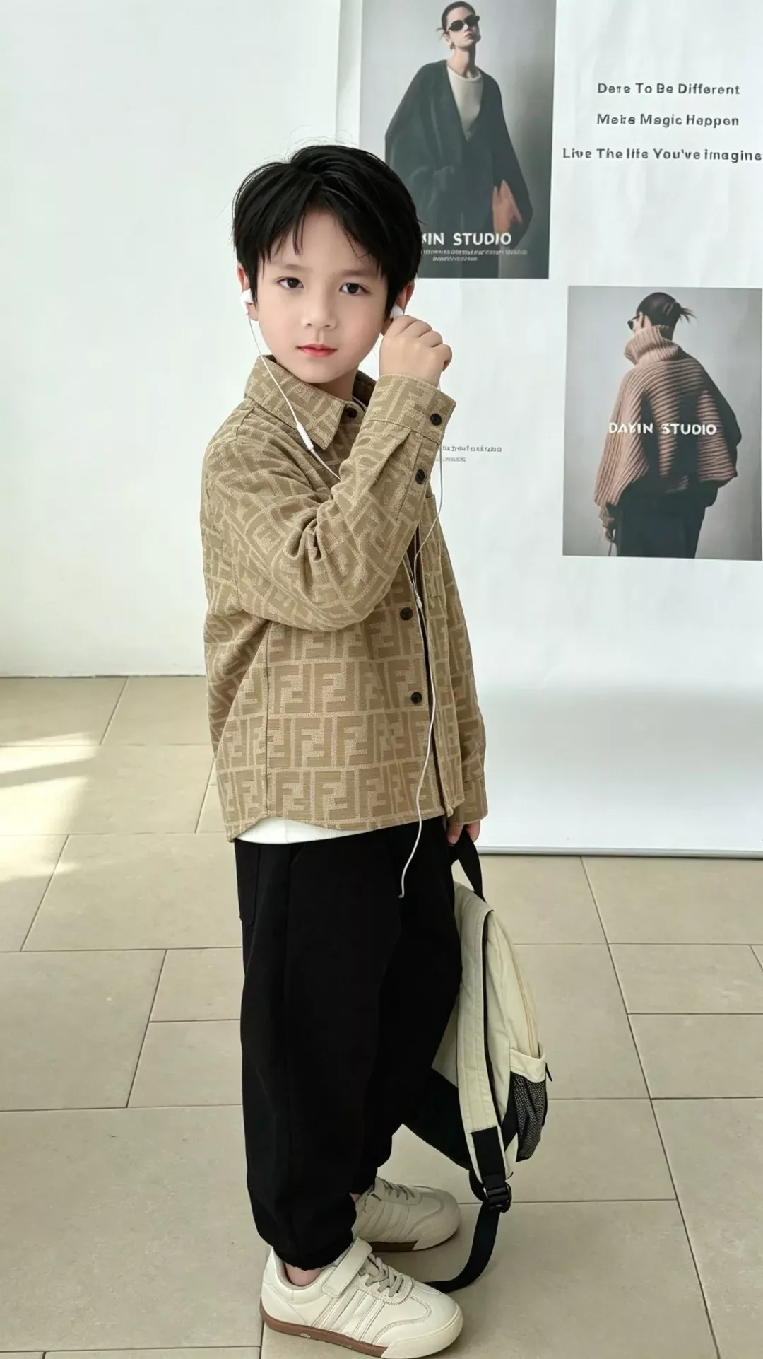 펜디 더블 F 자카드 아동용 긴소매 셔츠 상세 이미지 13