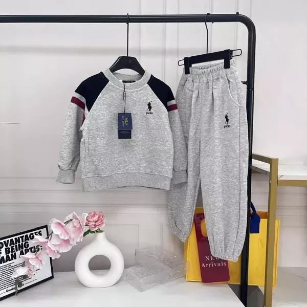 랄프로렌 배색 래글런 맨투맨 아동용 상하의 세트