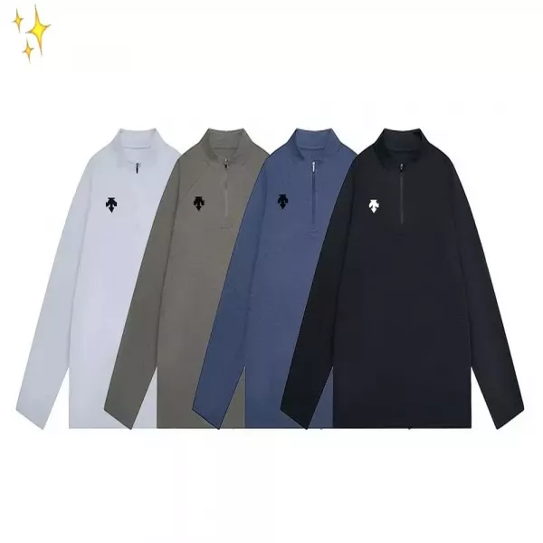 데상트 반집업 기능성 남녀공용 긴소매 티셔츠