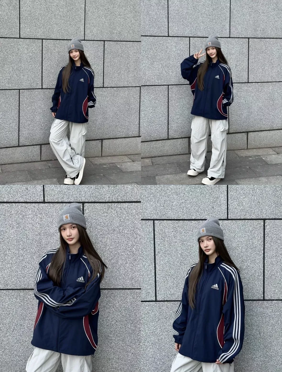 아디다스 복고 배색 스탠드칼라 남녀공용 집업 재킷 상세 이미지 36