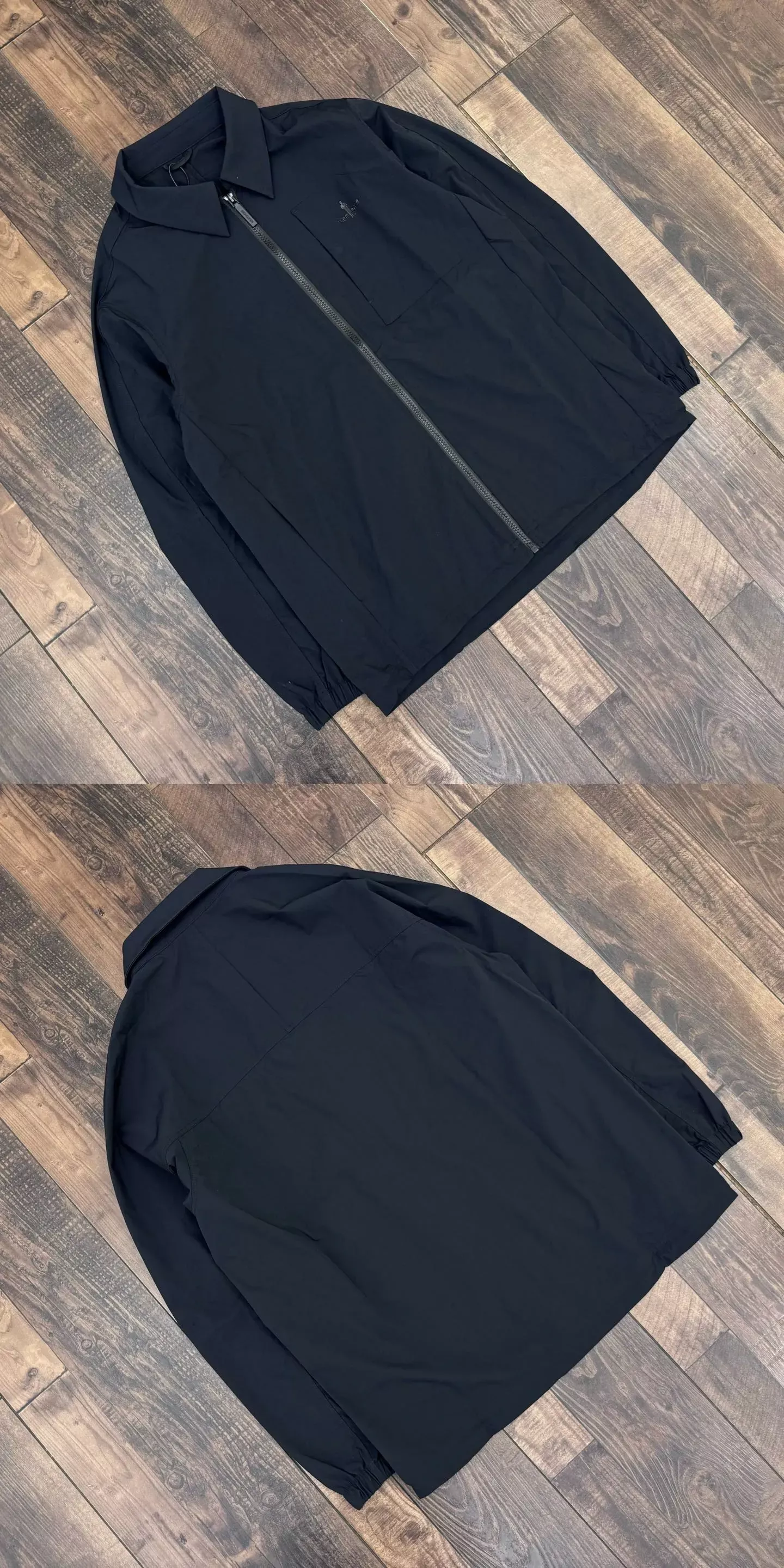 비음러펀 고무 로고 포켓 집업 남녀공용 집업 재킷 상세 이미지 1