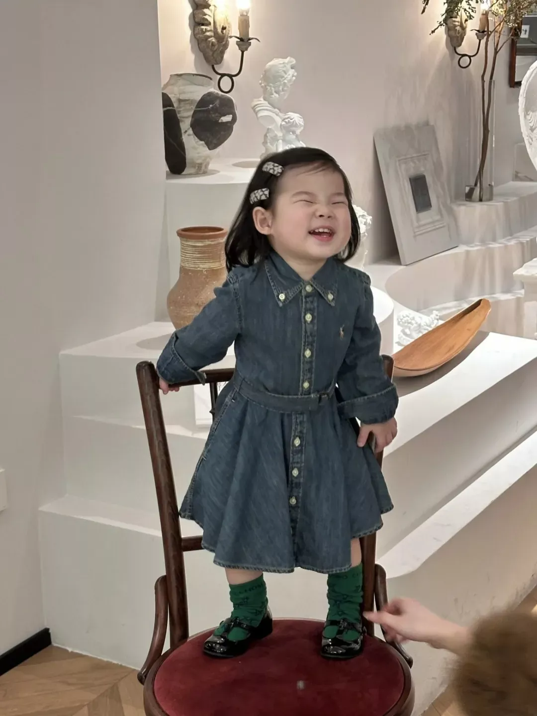 랄프로렌 워싱 데님 셔츠형 아동용 원피스 상세 이미지 11