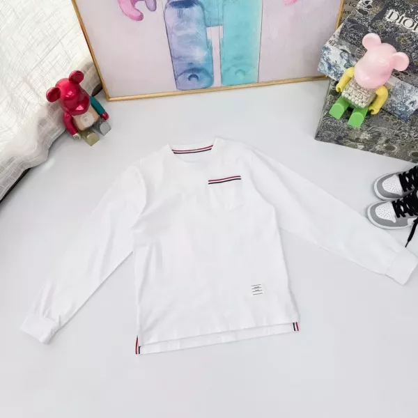 톰브라운 삼선 포인트 순면 아동용 긴소매 티셔츠