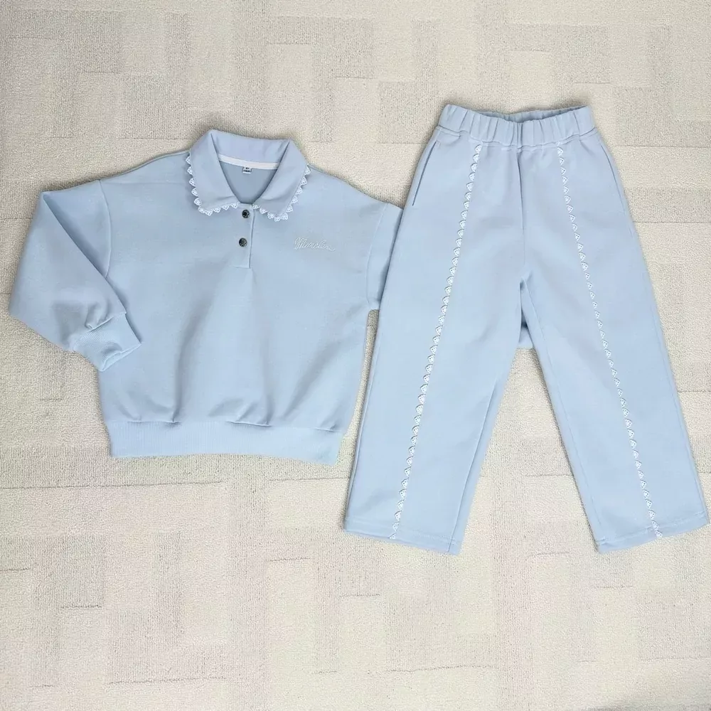 몽클레어 빙하 블루 아동용 상하의 세트