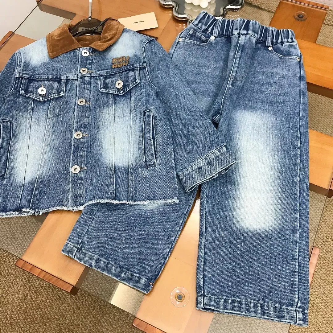 미우미우 워싱 데님 아동용 상하의 세트 상세 이미지 7