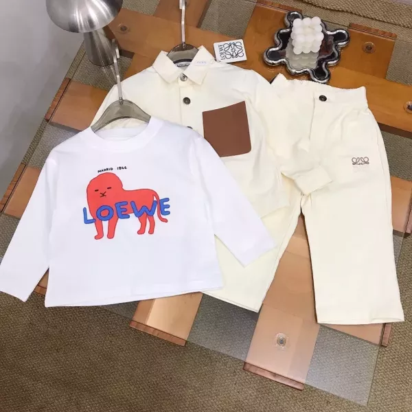 로에베 긴소매 티셔츠 데님 아동용 상하의 세트