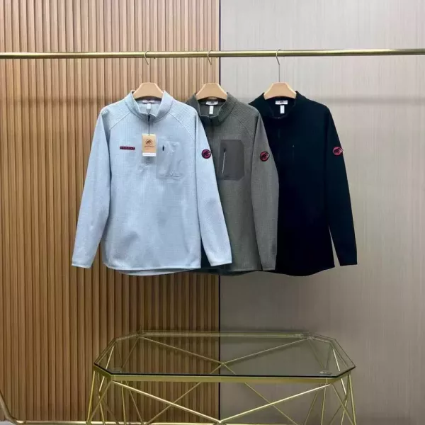 마무트 와플 반집업 긴소매 티셔츠